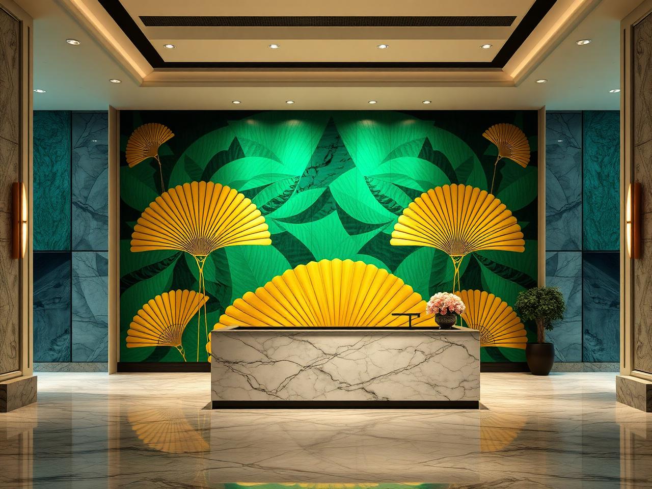 Art déco oro — Hotel lobby